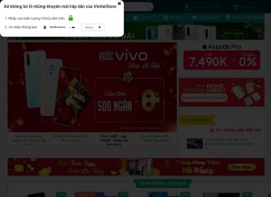 How viettelstore.vn looks like on a tablet such as an iPad.