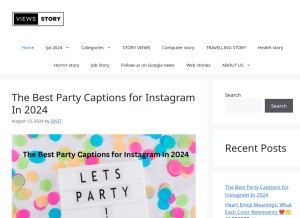 How viewsstory.com looks like on a tablet such as an iPad.