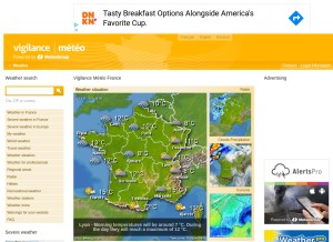 How vigilance-meteo.fr looks like on a tablet such as an iPad.