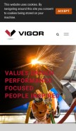How vigor.net looks like on a mobile device such as an iPhone.