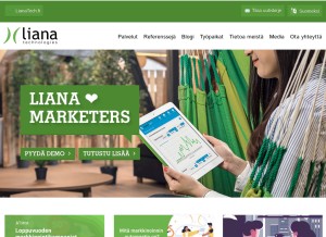 How viidakko.fi looks like on a tablet such as an iPad.