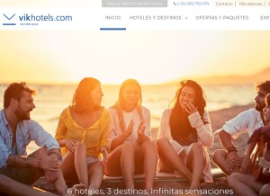 How vikhotels.com looks like on a tablet such as an iPad.