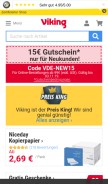 How viking.de looks like on a mobile device such as an iPhone.