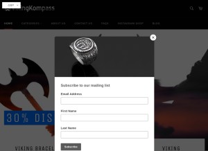 How vikingkompass.com looks like on a tablet such as an iPad.