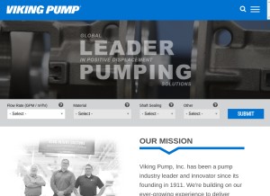 How vikingpump.com looks like on a tablet such as an iPad.