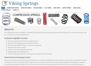 How vikingsprings.com looks like on a tablet such as an iPad.