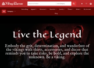 How vikingwarriorshirts.com looks like on a tablet such as an iPad.