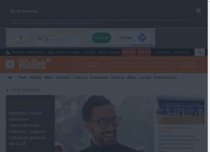 How vilaweb.cat looks like on a tablet such as an iPad.