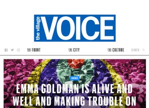 How villagevoice.com looks like on a tablet such as an iPad.