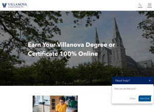 How villanovau.com looks like on a tablet such as an iPad.