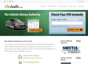 How vinaudit.com looks like on a tablet such as an iPad.