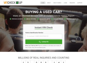 How vincheckup.com looks like on a tablet such as an iPad.