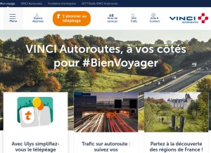 How vinci-autoroutes.com looks like on a tablet such as an iPad.