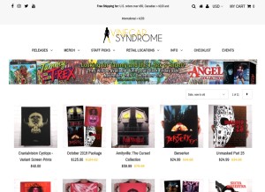How vinegarsyndrome.com looks like on a tablet such as an iPad.