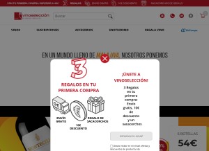 How vinoseleccion.com looks like on a tablet such as an iPad.