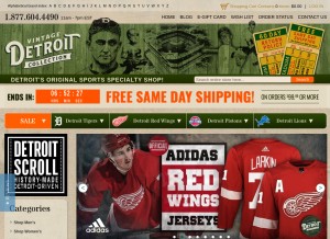 How vintagedetroit.com looks like on a tablet such as an iPad.