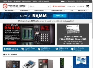 How vintageking.com looks like on a tablet such as an iPad.