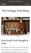 How vintagetoolshop.com looks like on a mobile device such as an iPhone.