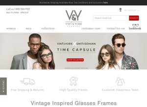 How vintandyork.com looks like on a tablet such as an iPad.