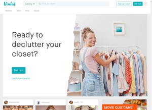 How vinted.com looks like on a tablet such as an iPad.