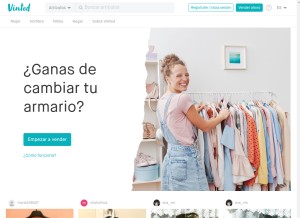 How vinted.es looks like on a tablet such as an iPad.
