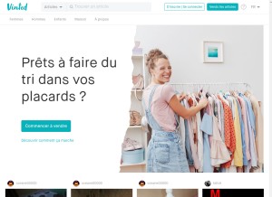 How vinted.lu looks like on a tablet such as an iPad.