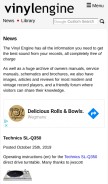How vinylengine.com looks like on a mobile device such as an iPhone.