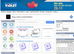 How violet.vn looks like on a tablet such as an iPad.