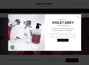 How violetgrey.com looks like on a tablet such as an iPad.