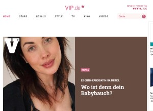 How vip.de looks like on a tablet such as an iPad.