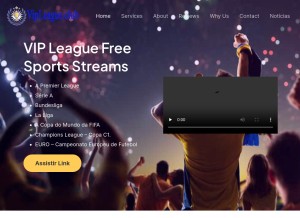 How vipleague.club looks like on a tablet such as an iPad.