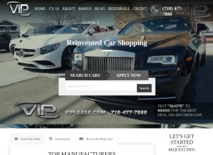 How viplease.com looks like on a tablet such as an iPad.
