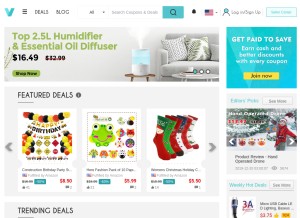 How vipon.com looks like on a tablet such as an iPad.