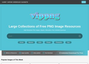 How vippng.com looks like on a tablet such as an iPad.