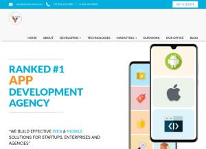 How viprabusiness.com looks like on a tablet such as an iPad.