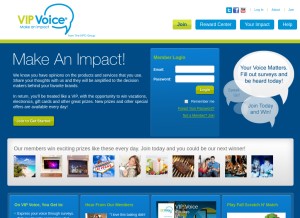 How vipvoice.com looks like on a tablet such as an iPad.