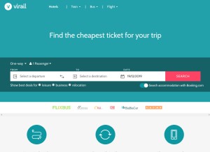 How virail.com looks like on a tablet such as an iPad.