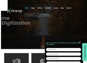 How viralad.com.pk looks like on a tablet such as an iPad.