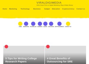 How viraldigimedia.com looks like on a tablet such as an iPad.