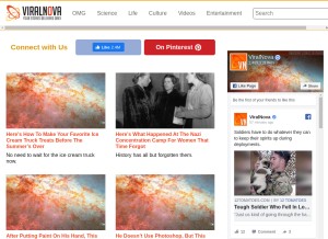 How viralnova.com looks like on a tablet such as an iPad.