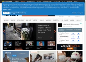 How virgilio.it looks like on a tablet such as an iPad.