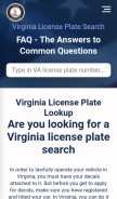 How virginialicenseplate.com looks like on a mobile device such as an iPhone.