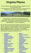 How virginiaplaces.org looks like on a mobile device such as an iPhone.