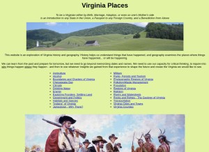 How virginiaplaces.org looks like on a tablet such as an iPad.