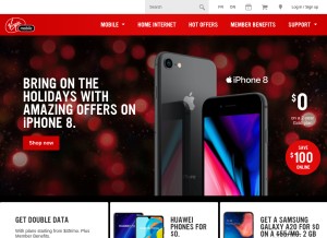 How virginmobile.ca looks like on a tablet such as an iPad.