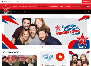 How virginradio.fr looks like on a tablet such as an iPad.