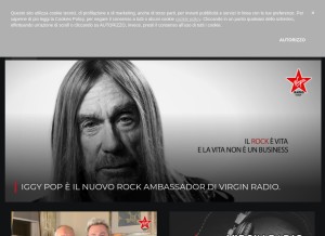 How virginradio.it looks like on a tablet such as an iPad.