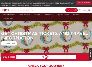 How virgintrainseastcoast.com looks like on a tablet such as an iPad.