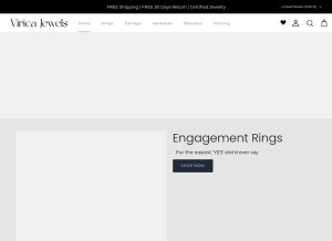 How viricajewels.com looks like on a tablet such as an iPad.