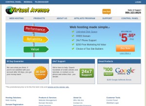 How virtualave.net looks like on a tablet such as an iPad.